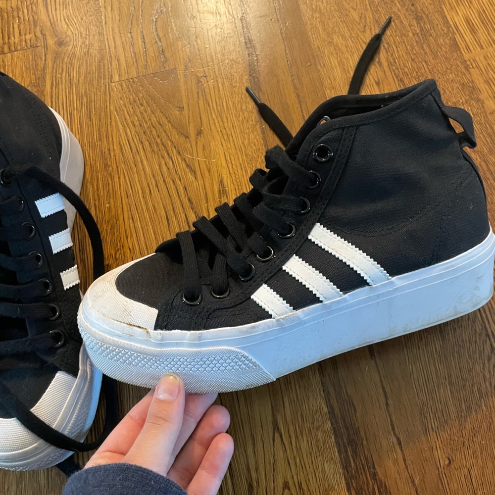 Adidas platform high top sneakers
